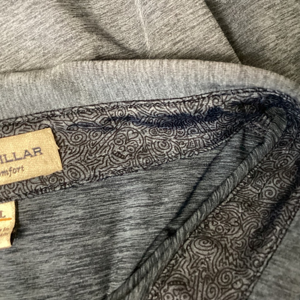 Peter Millar Summer Comfort Polo Shirt Button Up Short Sleeve‎ XL Blue Heathered - Picture 10 of 15